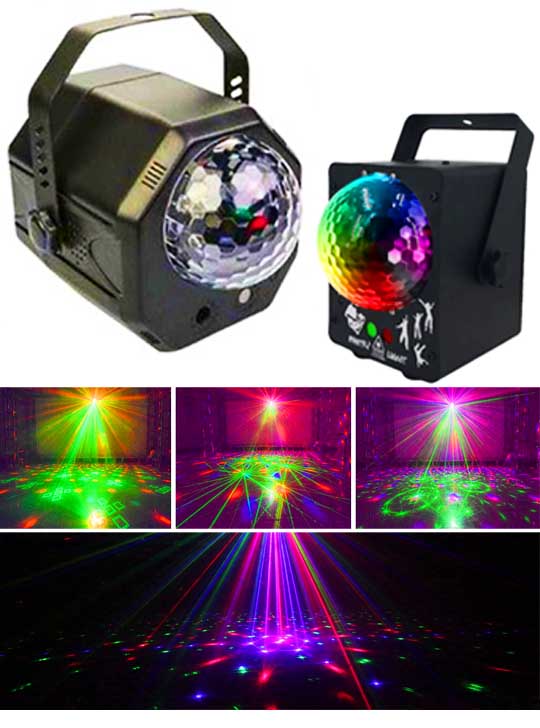Лазерная цветомузыка для дома 3D RGB
